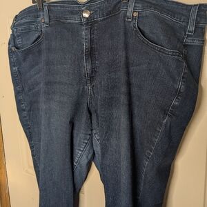 # 11 - Lane Bryant Dark Blue Straight Leg Distressed Hem Skinny Jeans